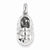14k White Gold Diamond Baby Boy Shoe Pendant, Quality AA (G-H Color, SI1-SI2 Clarity)
