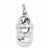 14k White Gold Diamond Baby Girl Shoe Pendant, Quality AA (G-H Color, SI1-SI2 Clarity, 0.1 cttw)