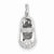 14k White Gold Diamond Baby Girl Shoe Pendant, Quality AA (G-H Color, SI1-SI2 Clarity, 0.17 cttw)