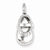 14k White Gold Diamond Baby Girl Shoe Pendant, Quality AA (G-H Color, SI1-SI2 Clarity, 0.08 cttw)