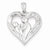 14k White Gold Mother & Baby Diamond Heart Pendant, Pendants for Necklace