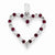14k White Gold Completed Diamond & Ruby Heart pendant, Adorable Pendants for Necklace