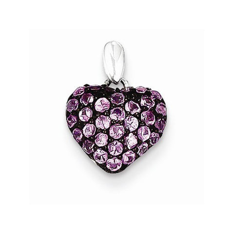 14k White Gold Pink Sapphire Pendant, Pendants for Necklace