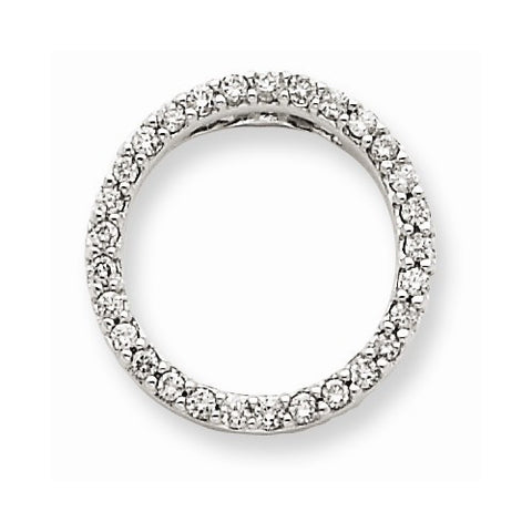 14k White Gold Diamond Circle Pendant, Quality AA (G-H Color, SI1-SI2 Clarity, 0.24 cttw)
