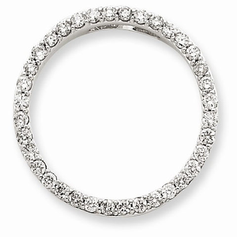 14k White Gold Diamond Circle Pendant, Quality AA (G-H Color, SI1-SI2 Clarity, 0.75 cttw)