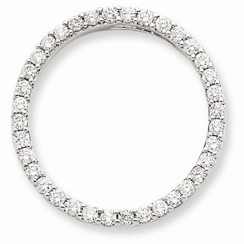 14k White Gold Diamond Circle Pendant, Quality AA (G-H Color, SI1-SI2 Clarity, 1 cttw)