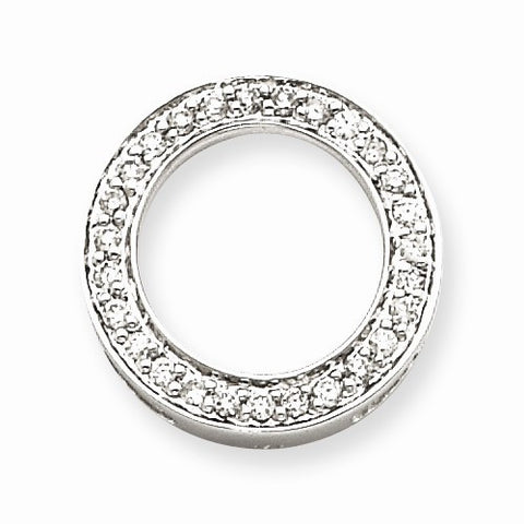 14k White Gold Diamond Circle Pendant, Quality AA (G-H Color, SI1-SI2 Clarity, 0.278 cttw)