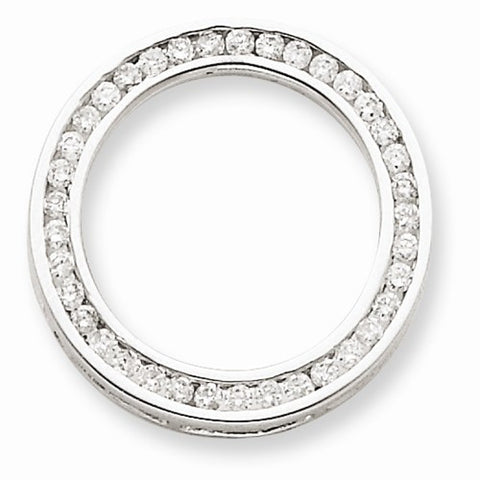 14k White Gold Diamond Circle Pendant, Quality AA (G-H Color, SI1-SI2 Clarity, 0.51 cttw)