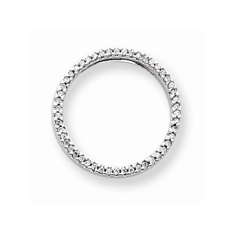 14k White Gold Diamond Circle Pendant, Quality AA (G-H Color, SI1-SI2 Clarity, 0.25 cttw)