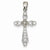 14k White Gold Diamond Cross pendant, Quality AA (G-H Color, SI1-SI2 Clarity, 0.2 cttw), Pendants for Necklace
