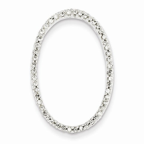 14k White Gold Diamond Oval Pendant, Quality AA (G-H Color, SI1-SI2 Clarity, 0.25 cttw)