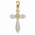 14k Gold Diamond Cross Pendant, Quality AA (G-H Color, SI1-SI2 Clarity, 0.2 cttw)
