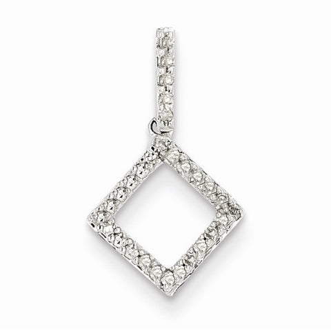 14k White Gold Diamond Pendant, Quality AA (G-H Color, SI1-SI2 Clarity, 0.11 cttw)