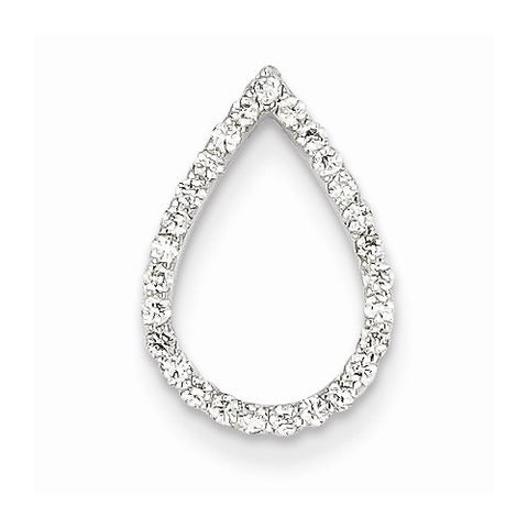 14k White Gold Diamond Teardrop Pendant, Quality AA (G-H Color, SI1-SI2 Clarity, 0.23 cttw)