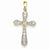 14k Gold Diamond Cross Pendant, Quality AA (G-H Color, SI1-SI2 Clarity, 0.32 cttw)