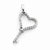 14k White Gold AA Diamond Heart Key Pendant, Quality AA (G-H Color, SI1-SI2 Clarity)