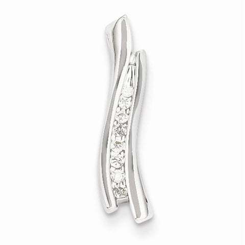 14k White Gold Diamond Journey Pendant, Quality AA (G-H Color, SI1-SI2 Clarity)