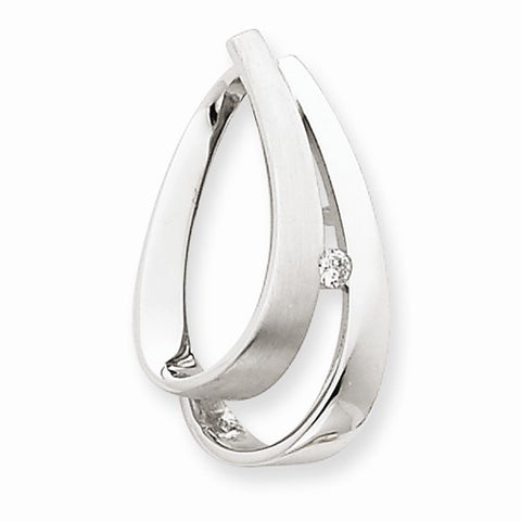 14k White Gold Diamond Pendant, Quality A (G-I Color, SI2 Clarity, 0.04 cttw)