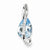 14k White Gold Blue Topaz & Diamond Slide Pendant, Quality A (G-I Color, SI2 Clarity)