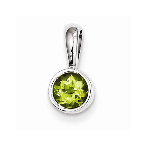 14k White Gold Peridot Pendant, Pendants for Necklace