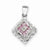 14k White Gold Diamond and Pink Sapphire Pendant, Quality AA (G-H Color, SI1-SI2 Clarity, 0.02 cttw)