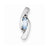 14k White Gold Diamond & Aquamarine Pendant, Quality AA (G-H Color, SI1-SI2 Clarity)
