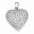 14k White Gold Fancy Diamond Heart Pendant, Quality AA (G-H Color, SI1-SI2 Clarity)