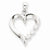 14k White Gold Three Stone Diamond Heart Pendant, Quality AA (G-H Color, SI1-SI2 Clarity, 0.25 cttw)