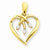 14k Gold Three Stone Diamond Heart Pendant, Quality AA (G-H Color, SI1-SI2 Clarity)