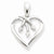 14k White Gold Three Stone Diamond Heart Pendant, Quality AA (G-H Color, SI1-SI2 Clarity, 0.1 cttw)