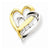 14k Gold Two-tone Diamond Heart Pendant, Quality AA (G-H Color, SI1-SI2 Clarity, 0.125 cttw)
