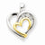 14k Gold Two-tone Diamond Heart pendant, Quality AA (G-H Color, SI1-SI2 Clarity, 0.1 cttw), Charm