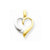14k Gold Two-tone Diamond Heart Pendant, Pendants for Necklace