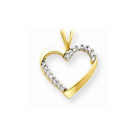 14k Gold Diamond Heart pendant, Quality AA (G-H Color, SI1-SI2 Clarity, 0.15 cttw), Dazzling Pendants for Necklace