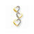 14k Gold Diamond Triple Heart Slide Pendant, Quality AA (G-H Color, SI1-SI2 Clarity)