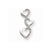 14k White Gold AA Diamond Triple Heart Slide Pendant, Quality AA (G-H Color, SI1-SI2 Clarity)