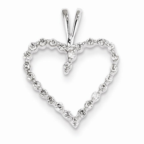 14k White Gold Diamond Heart pendant, Quality AA (G-H Color, SI1-SI2 Clarity, 0.25 cttw), Exquisite Pendants for Necklace