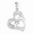 14k White Gold Double Heart Diamond Pendant, Quality AA (G-H Color, SI1-SI2 Clarity)