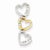 14k Gold Two-tone Three Heart Diamond Pendant, Quality AA (G-H Color, SI1-SI2 Clarity)