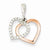 14k Gold Two-tone Rose Diamond Heart Pendant, Quality AA (G-H Color, SI1-SI2 Clarity, 0.125 cttw)