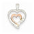 14k Gold Two-tone Diamond Heart pendant, Quality AA (G-H Color, SI1-SI2 Clarity, 0.1 cttw), Classy Pendants for Necklace