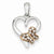 14k Gold Two-tone Rose Diamond Heart Pendant, Quality AA (G-H Color, SI1-SI2 Clarity, 0.07 cttw)