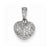 14k White Gold Diamond Puff Heart Pendant, Pendants for Necklace