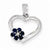 14k White Gold Diamond and Sapphire Heart Pendant, Quality AA (G-H Color, SI1-SI2 Clarity, cttw)