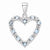 14k White Gold Diamond & Aquamarine Heart Pendant, Quality AA (G-H Color, SI1-SI2 Clarity)