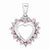 14k White Gold Diamond and Pink Sapphire Heart Pendant, Quality AA (G-H Color, SI1-SI2 Clarity)