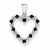 14k White Gold Diamond and Sapphire Heart Pendant, Quality AA (G-H Color, SI1-SI2 Clarity, 0.03 cttw)