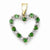 14k Gold Diamond and Emerald Heart Pendant, Quality AA (G-H Color, SI1-SI2 Clarity, 0.03 cttw)