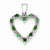 14k White Gold Diamond and Emerald Heart Pendant, Quality AA (G-H Color, SI1-SI2 Clarity, 0.03 cttw)