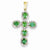 14k Gold Diamond & Emerald Cross Pendant, Quality A (G-I Color, SI2 Clarity, 0.1 cttw)